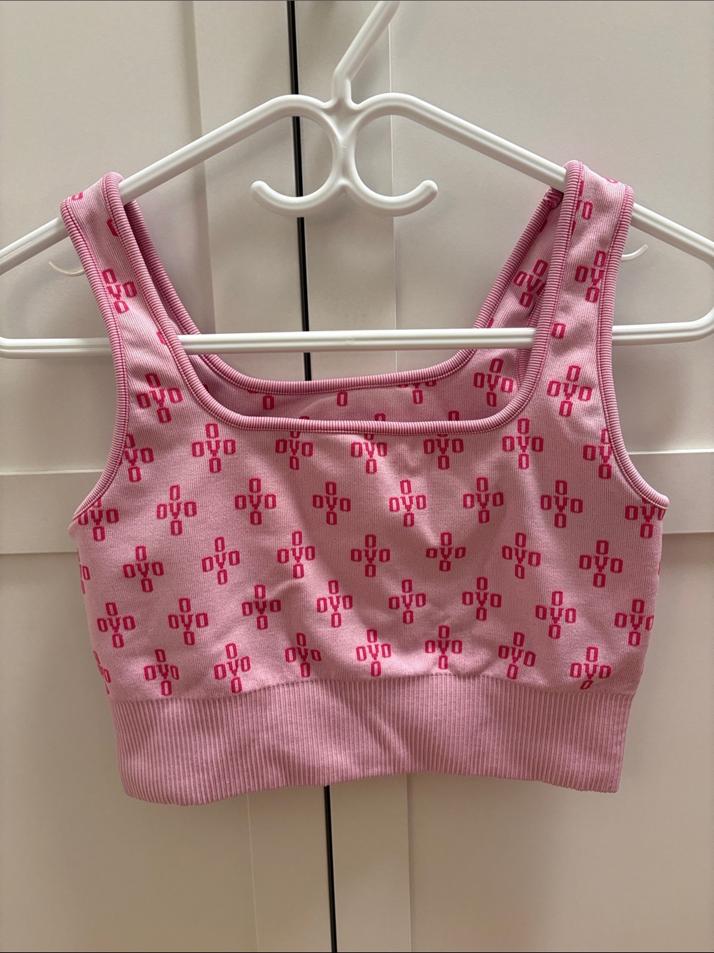 OVO- Pink Patterned Ribbed Tank Top - Soft Support